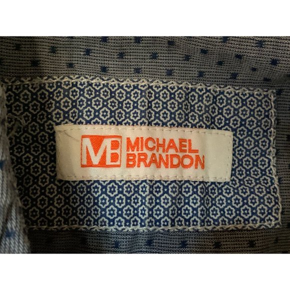 Michael Brandon Button Up Flip Cuff Dress Shirt Mens Small - Picture 5 of 6